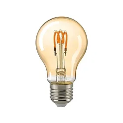 LED Dekorativ Spiral Filament lyskilde pæreformet CURVED GULD, 230V, Ø 6cm / L 10.4cm, E27, 4W 2000K 136lm 330°, dæmpbar