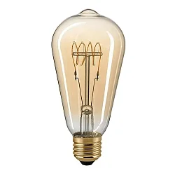 Glødepære EDISON SLIM CURVED E27 5,5W 470lm 2700K 300° CRI 80 dæmpbar