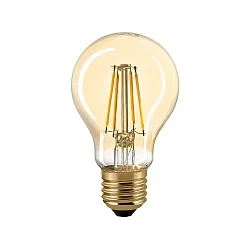 LED Filament lyskilde NORMAL A60 GOLD, 230V, Ø 6cm / L 10.4cm, E27, 4.5W 2500K 420lm 300°, dæmpbar, gild / klar