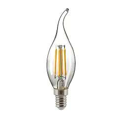 LED Filament lyskilde KERTEFORMET VINDSTØD, 230V, Ø 3.5cm / L 12.3cm, E14, 4.5W, 2700K 470lm 300°, dæmpbar, klar