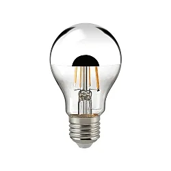 LED Filament Top spejlet Lyskilde, 8,5W, E27, 2700K, sølv, 900lm, dæmpbar