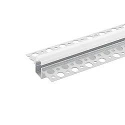 Flush mounted profile 10 - for LED Strips up to 1.05cm width, rimless, incl. matt flush cover, length 200cm