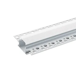 Flush profil 20 - til LED Strips op til 2cm bredde, uindfattede, inkl. mat dæksel, længde 200cm
