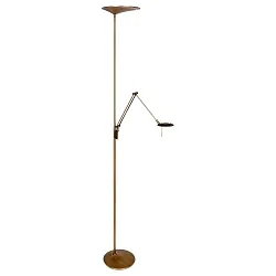 Steinhauer Standerlampe ZODIAC LED, 2-flammer, med læsearm, bronze