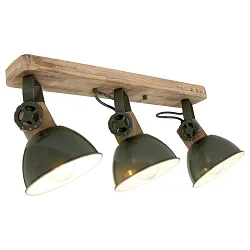 Mexlite Spot GEARWOOD, 3-flammer, grøn