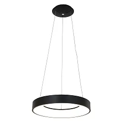 Pendel RINGLEDE - Ø 48CM stor, rund, direkte / indirekte IP20, sort mat dæmpbar