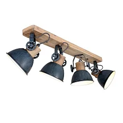 Mexlite Spot GEARWOOD, 4 flames, grey