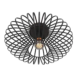 Loftlampe DUNBAR 1-flamme, rund E27 IP20, sort mat dæmpbar