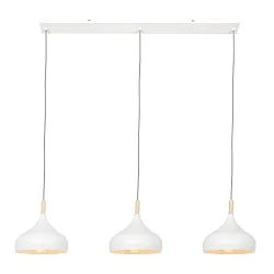 pendant luminaire BJORR 3 flames E27 IP20, white matt dimmable