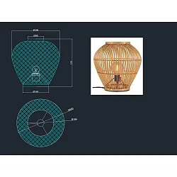 Bordlampe MAZE med afbryder E27 IP20, bambus lys, sort 