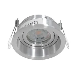 recessed luminaire PÉLITE SPOT round, rigid, set back GU10 IP20, steel brushed dimmable