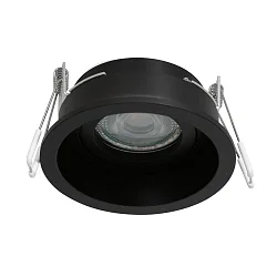 recessed luminaire PÉLITE SPOT round, rigid, set back GU10 IP20, black matt dimmable