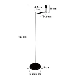 Standerlampe BELLA 1-flamme E27 IP20, sort dæmpbar