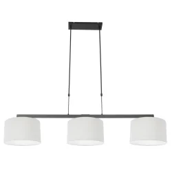 Pendel STANG 3-flammer E27 IP20, sort, hvid dæmpbar