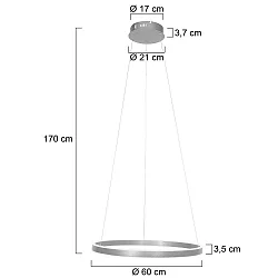 pendant luminaire RINGLUX IP20, silver dimmable