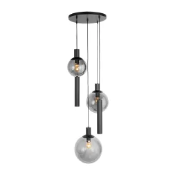 pendant luminaire BOLLIQUE 5 flames GU10 + E27 IP20, black dimmable