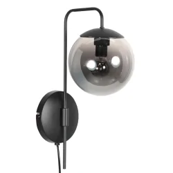 Væglampe BOLLIQUE 1-flamme E14 IP20, sort dæmpbar