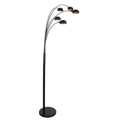 Standerlampe PENTRA 5-flammer E14 IP20, sort dæmpbar