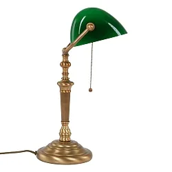 Steinhauer Bordlampe ANCILLA, 1-flamme, glas grøn, bronze