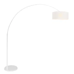 Standerlampe SPARKLED LIGHT cylindrisk, med afbryder, med skærm, med stik, justerbar E27 IP20, hvid mat 