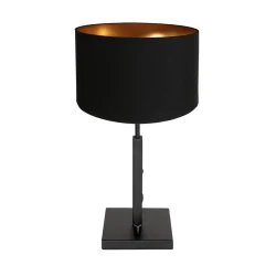Bordlampe STANG up, kort, med afbryder, med skærm, med stik E27 IP20, sort mat dæmpbar