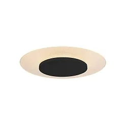 Loftlampe LIDO rund, mittelgroß, indirekte, perforeret IP20, sort mat dæmpbar