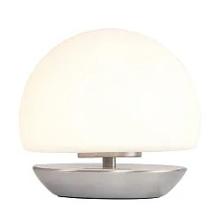 Bordlampe ANCILLA rund, kort, med touch-dæmper G9 IP20, stål børstet dæmpbar