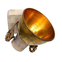 Mexlite Spot GEARWOOD, 1-flamme, brun