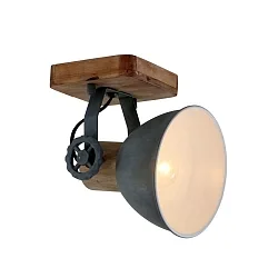 Mexlite Spot GEARWOOD, 1-flamme, grå