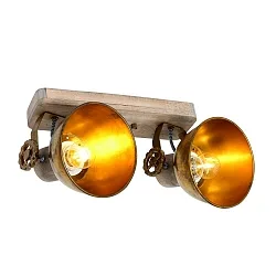 Mexlite Spot GEARWOOD, 2-flammer, brun