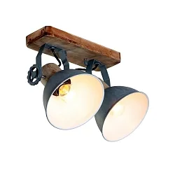 Mexlite Spot GEARWOOD, 2-flammer, grå