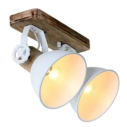 Mexlite Spot GEARWOOD, 2-flammer, hvid