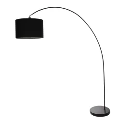 Mexlite Standerlampe SOLVA, 1-flamme, sorter lampehoved, sort