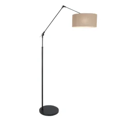 Standerlampe PRESTIGE CHIC cylindrisk, med afbryder, med skærm, med leddelt arm E27 IP20, sort mat 