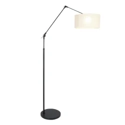 Standerlampe PRESTIGE CHIC cylindrisk, med afbryder, med skærm, med leddelt arm E27 IP20, sort mat 