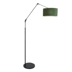 Standerlampe PRESTIGE CHIC cylindrisk, med afbryder, med skærm, med leddelt arm E27 IP20, sort mat 