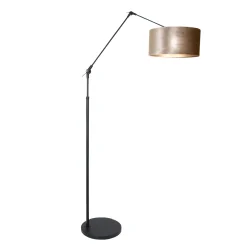 Standerlampe PRESTIGE CHIC cylindrisk, med afbryder, med skærm, med leddelt arm E27 IP20, sort mat 