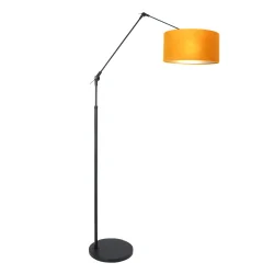Standerlampe PRESTIGE CHIC cylindrisk, med afbryder, med skærm, med leddelt arm, med stik E27 IP20, sort mat 