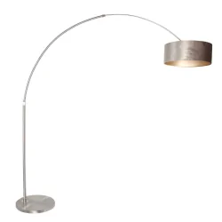Standerlampe SPARKLED LIGHT cylindrisk, med afbryder, med skærm, med stik, justerbar E27 IP20, stål børstet 