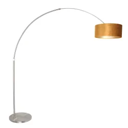 Standerlampe SPARKLED LIGHT cylindrisk, med afbryder, med skærm, med stik, justerbar E27 IP20, stål børstet 