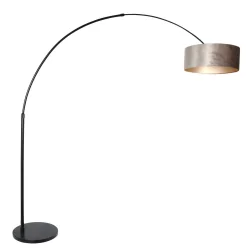 Standerlampe SPARKLED LIGHT cylindrisk, med afbryder, med skærm, med stik, justerbar E27 IP20, sort mat 