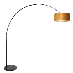 Standerlampe SPARKLED LIGHT cylindrisk, med afbryder, med skærm, med stik, justerbar E27 IP20, sort mat 