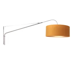 Væglampe ELEGANT CLASSY med afbryder, med skærm, med aflastning, med stik, justerbar E27 IP20, stål børstet 