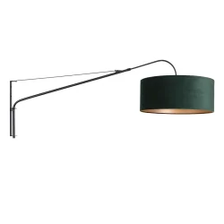 Væglampe ELEGANT CLASSY med afbryder, med skærm, med aflastning, med stik, justerbar E27 IP20, sort mat 