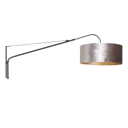 Væglampe ELEGANT CLASSY med afbryder, med skærm, med aflastning, med stik, justerbar E27 IP20, sort mat 