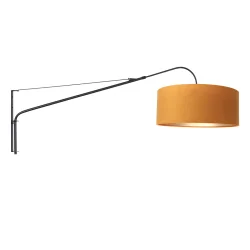Væglampe ELEGANT CLASSY med afbryder, med skærm, med aflastning, med stik, justerbar E27 IP20, sort mat 