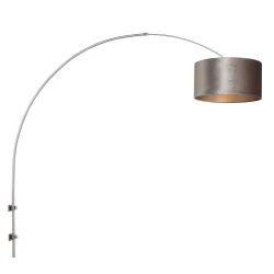 wall luminaire SPARKLED LIGHT cylindrical, with shade, adjustable E27 IP20, steel brushed 