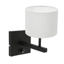wall luminaire STANG up, cylindrical, with shade E27 IP20, black matt dimmable
