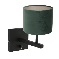 wall luminaire STANG up, cylindrical, with shade E27 IP20, black matt dimmable