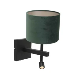 wall luminaire STANG with shade, with LED spot E27 IP20, black matt 